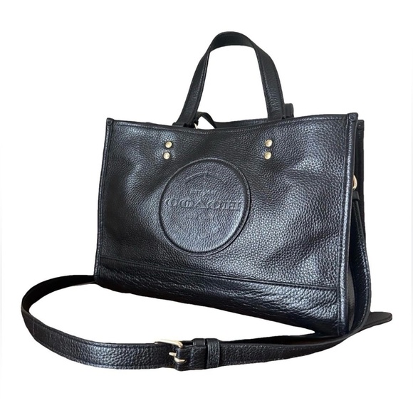Coach Handbags - COACH Black Leather Dempsey Tote with Detachable Crossbody Strap
